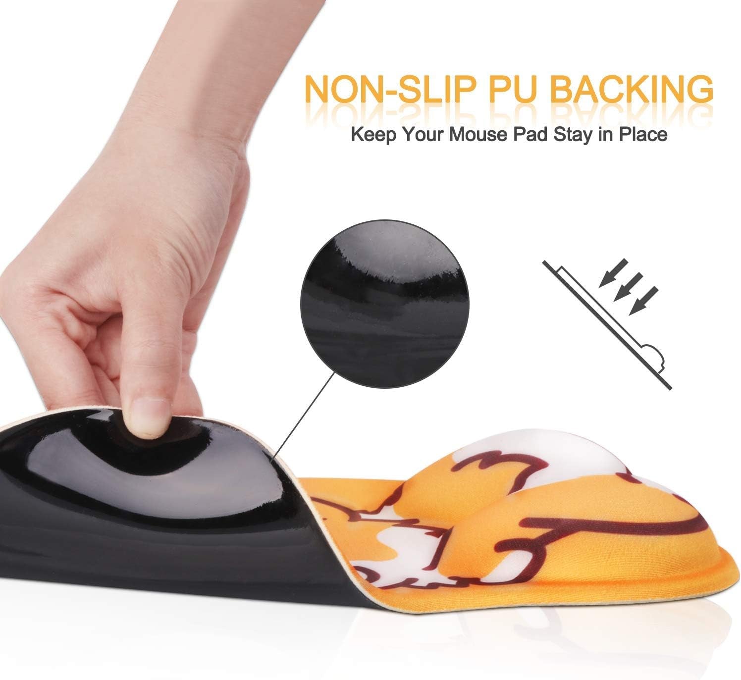Wrist Rest, Cute Mouse Pad, Ergonomic Mouse Pad with Wrist Support,Non-Slip Base Corgi Butt Wrist Rest, Rest Easy-Typing for Gaming Office Computer Laptop Present(Yellow Cute Corgi)