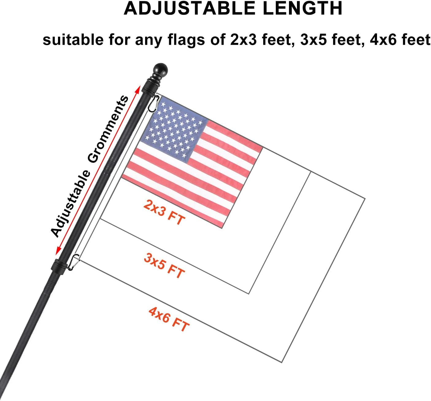 Flag Pole Mount for 1 Inch Pole, Banner Holder, Black 304 Stainless Steel Flag Pole Kit, Heavy Duty Metal Flag Holder with Screws/Wood Drill