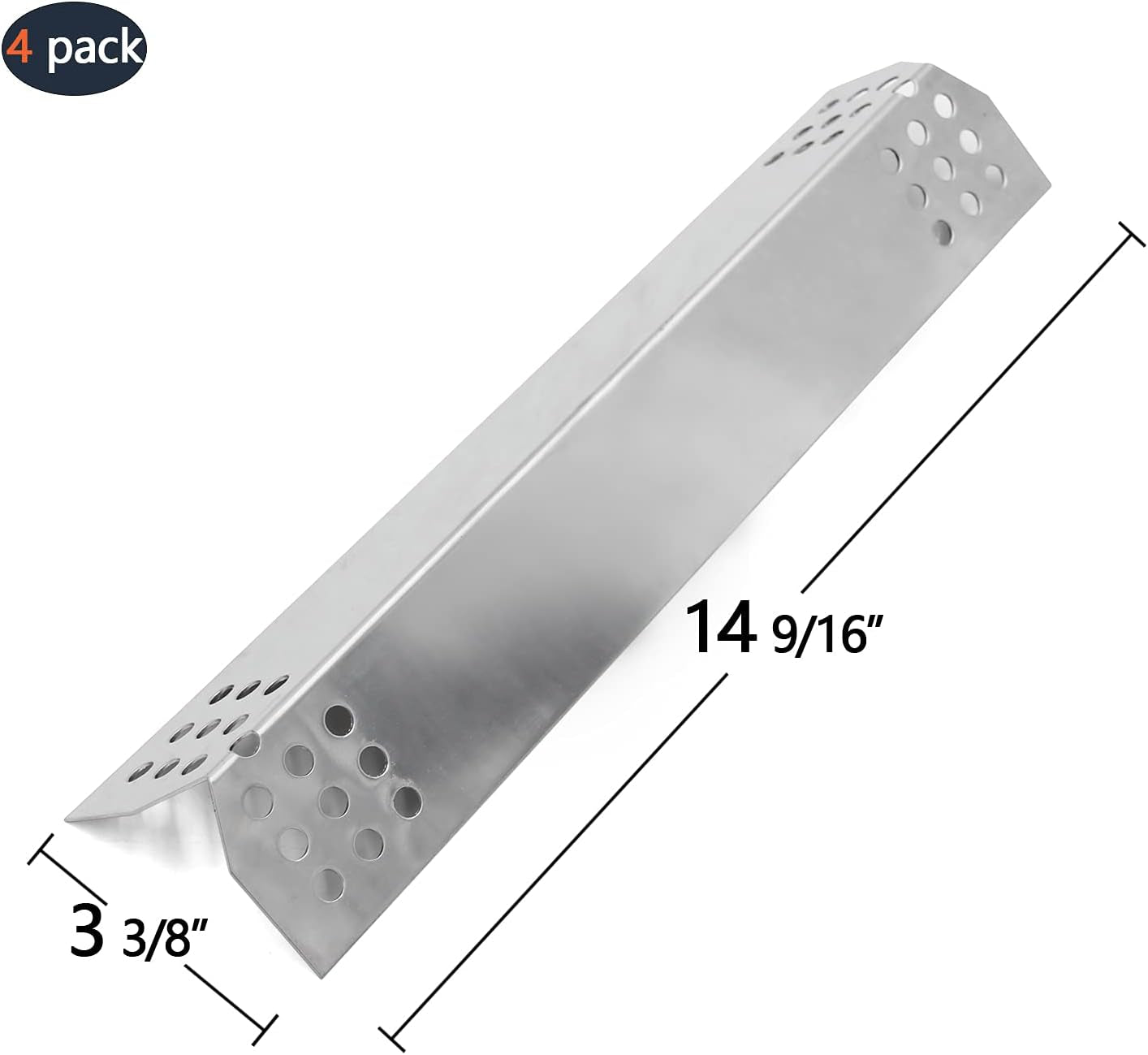 14 9/16" Grill Heat Plates for Nexgrill Replacement Parts 4 Burner 720-0830H 720-0925PG 720-0830X 720-0925P 720-0789H, Grillmaster 720-0697 720-0737, Kenmore 720-0830A 122.33492410 Gas Molels