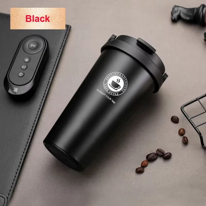 500ML Coffee Mug Creative 304 Stainless Steel Travel Mug Double Wall Vacuum Insulated Tumbler Wide Mouth Tea Cup with Lid