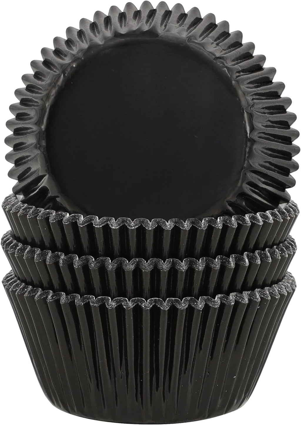 Black Foil Baking Cups Standard Size Cupcake Liners Muffin Liner for Baking, 100-Count