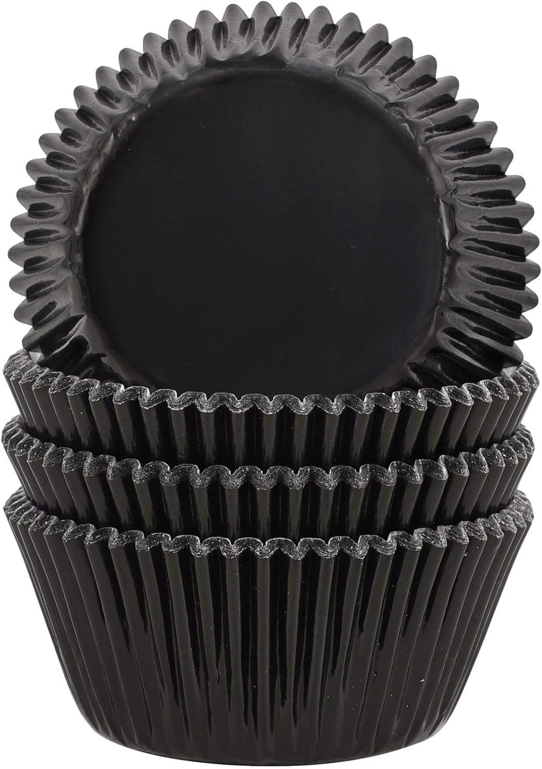 Black Foil Baking Cups Standard Size Cupcake Liners Muffin Liner for Baking, 100-Count